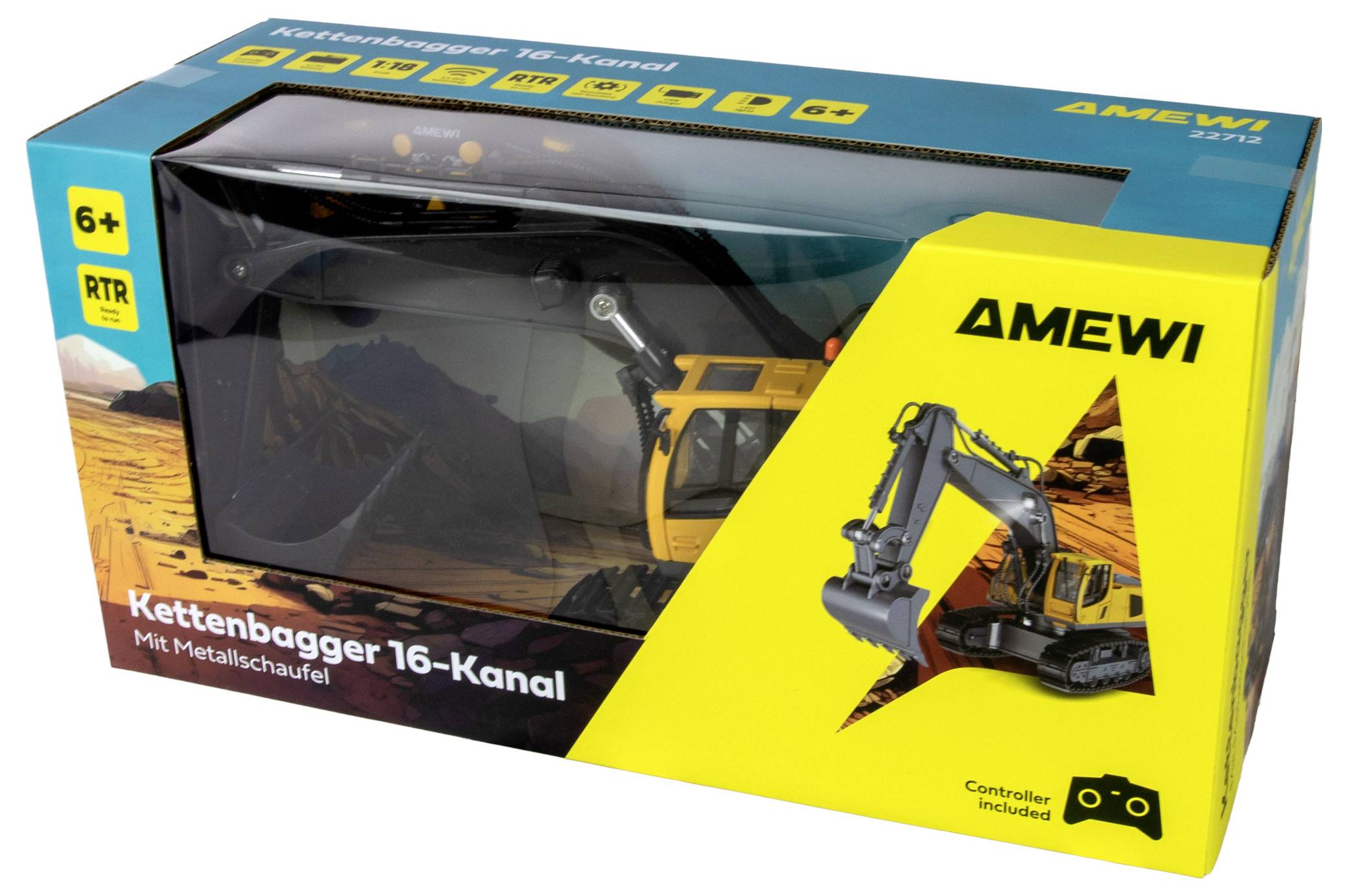 Amewi 22712 1:18 Elektro Baufahrzeug RtR