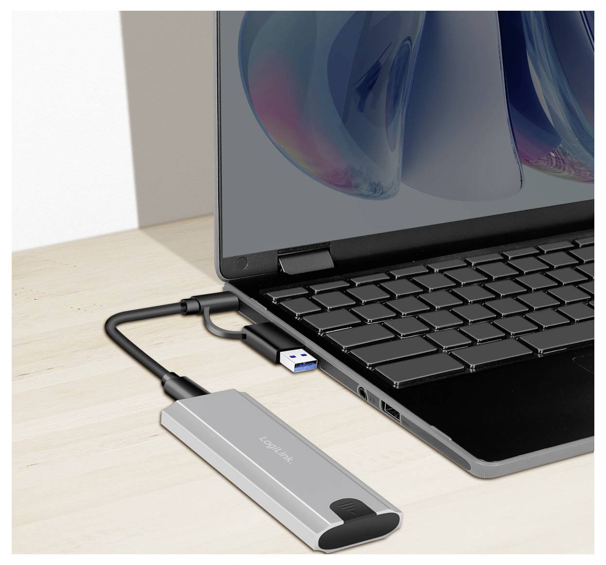 LogiLink UA0439 M.2 SSD-Gehäuse USB-C® (USB 3.2 Gen 2), USB-A (USB 3.2 Gen 2) 10 GBit/s M.2 PCIe NVMe UA0439