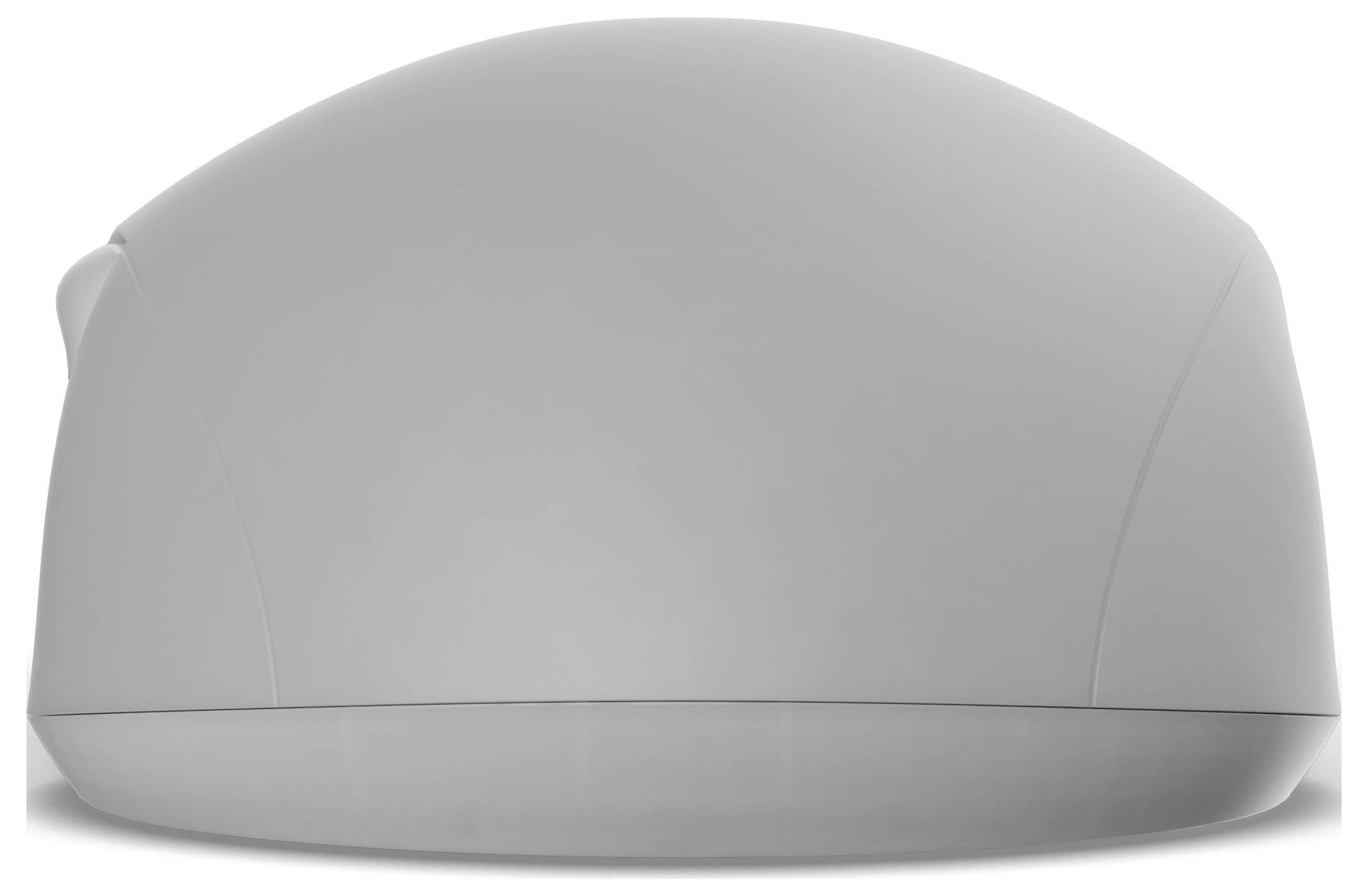 Eine schlichte, runde, glatte graue Kuppel ohne sichtbare Markierungen oder Merkmale, die auf einer ebenen Fläche ruht.