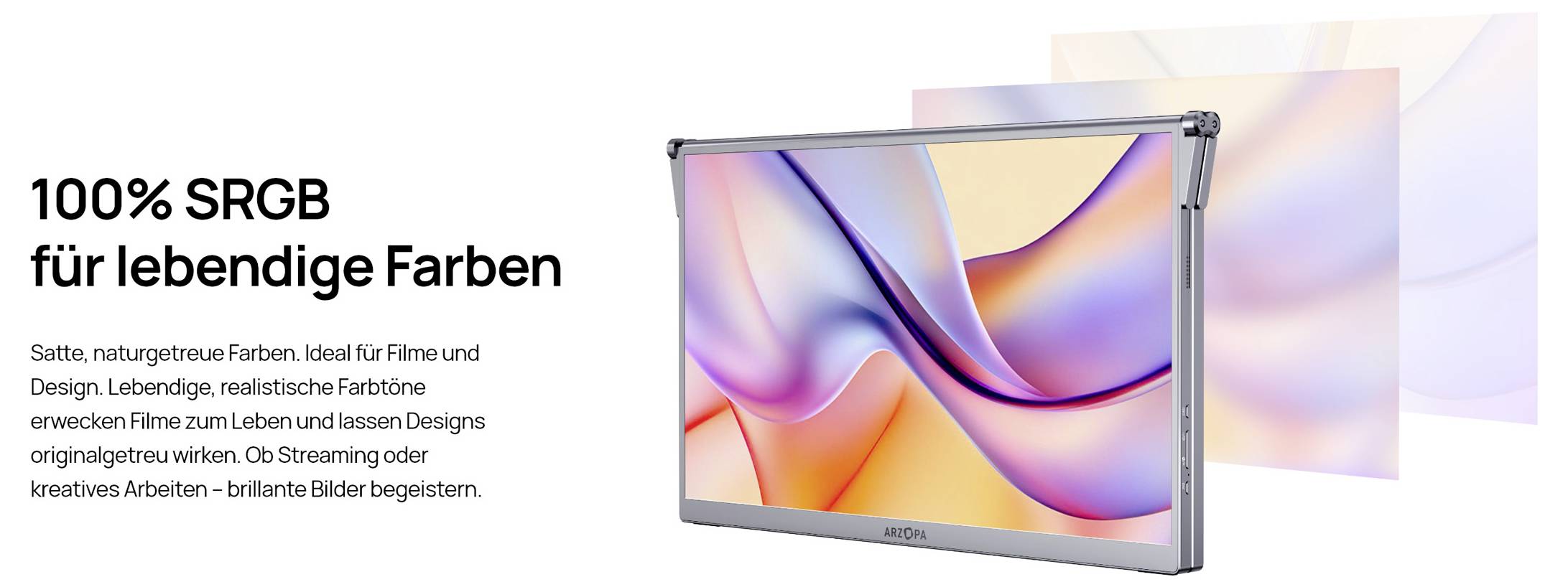 Arzopa E1 Dual Screen Portabler Monitor EEK E (A - G) 39.6cm (15.6 Zoll) 1920 x 1080 Pixel 16:9 25 ms HDMI®, USB-C® (DP Alt Mode)
