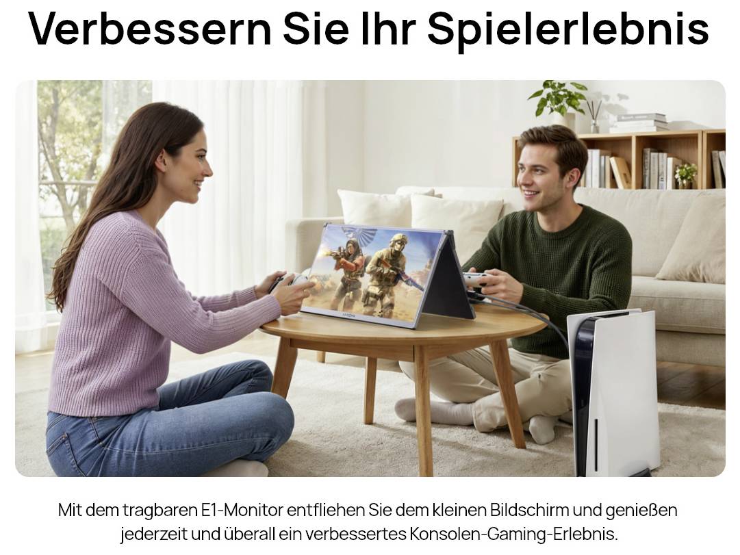 Arzopa E1 Dual Screen Portabler Monitor EEK E (A - G) 39.6cm (15.6 Zoll) 1920 x 1080 Pixel 16:9 25 ms HDMI®, USB-C® (DP Alt Mode)