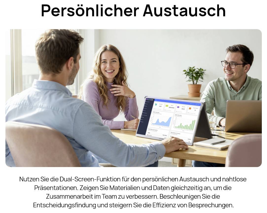 Arzopa E1 Dual Screen Portabler Monitor EEK E (A - G) 39.6cm (15.6 Zoll) 1920 x 1080 Pixel 16:9 25 ms HDMI®, USB-C® (DP Alt Mode)
