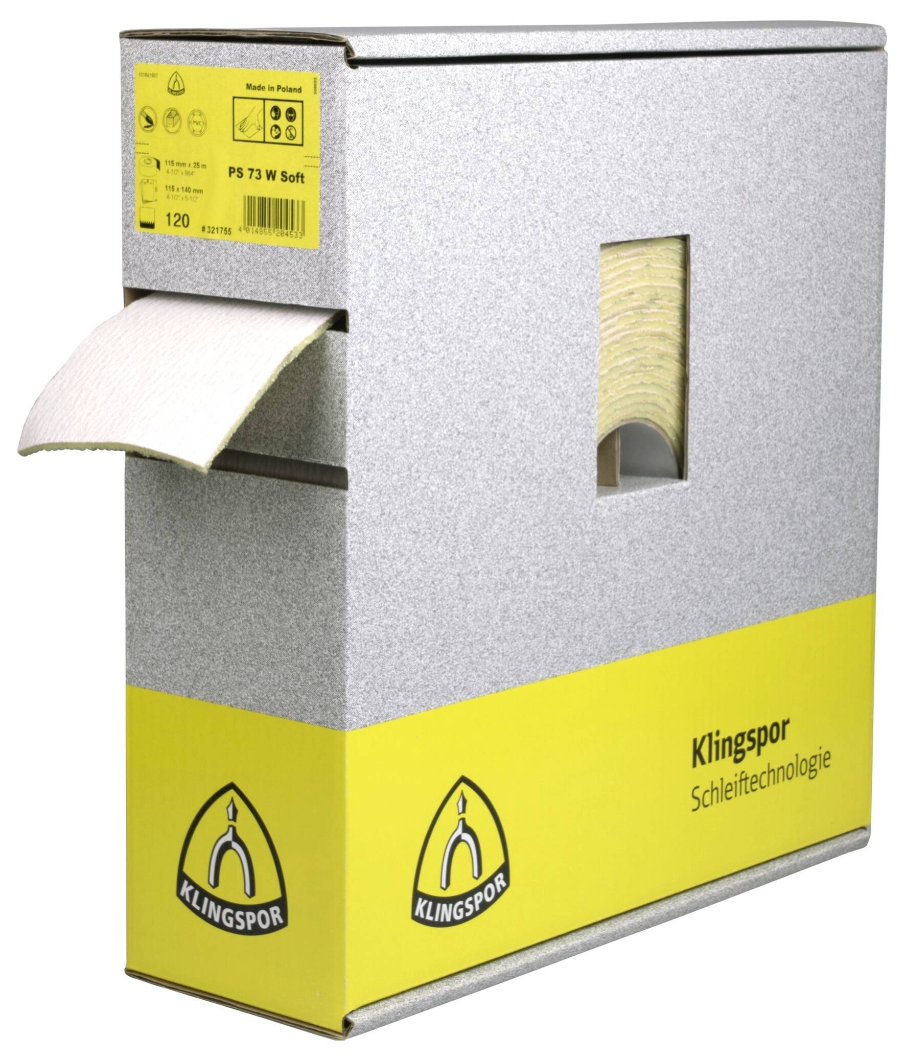 Klingspor PS 73 BWF 321757 Schleifpapierrolle Körnung (num) 240 (L x B) 25000mm x 115mm 1St.