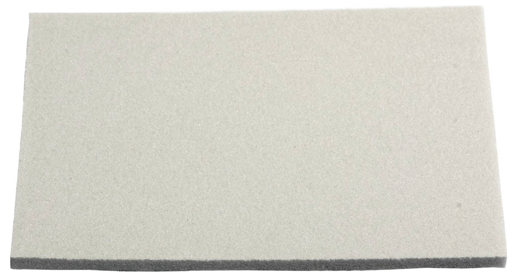 A rectangular gray felt pad is shown against a plain white background.