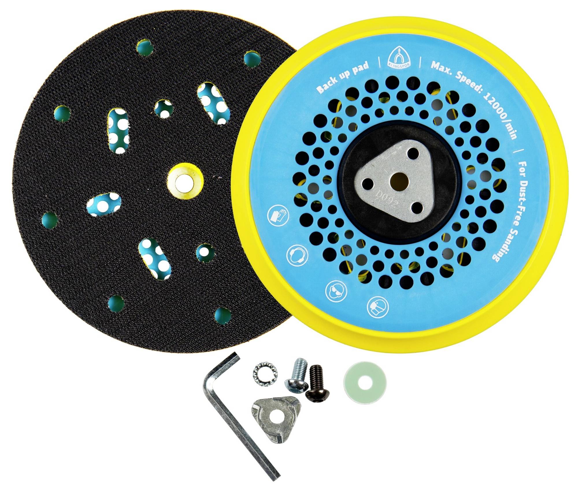 Klingspor 384002 HST 545 Haftstützteller, 150mm Soft Gewinde M8/5/16 Durchmesser 150mm