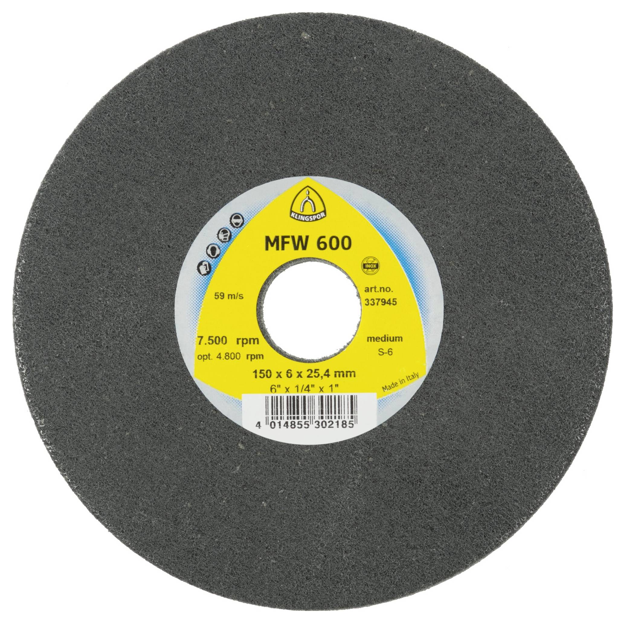 Klingspor 342237 UNITIZED WHEEL 600 Kompaktscheiben, 125 x 6 x 22mm Fine Siliziumkarbid 125mm 5St.