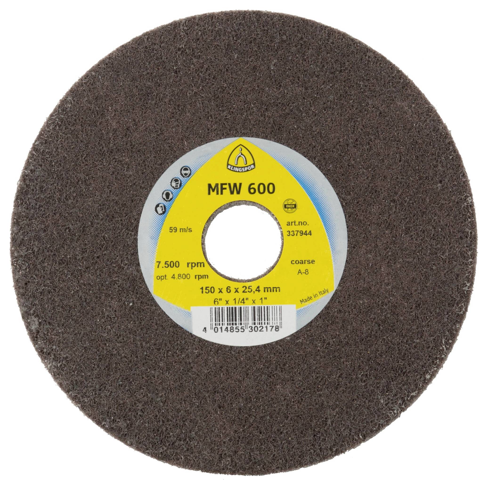 Klingspor 337948 UNITIZED WHEEL 600 Kompaktscheiben, 150 x 3 x 25,4 mm Coarse Siliziumkarbid 150 mm