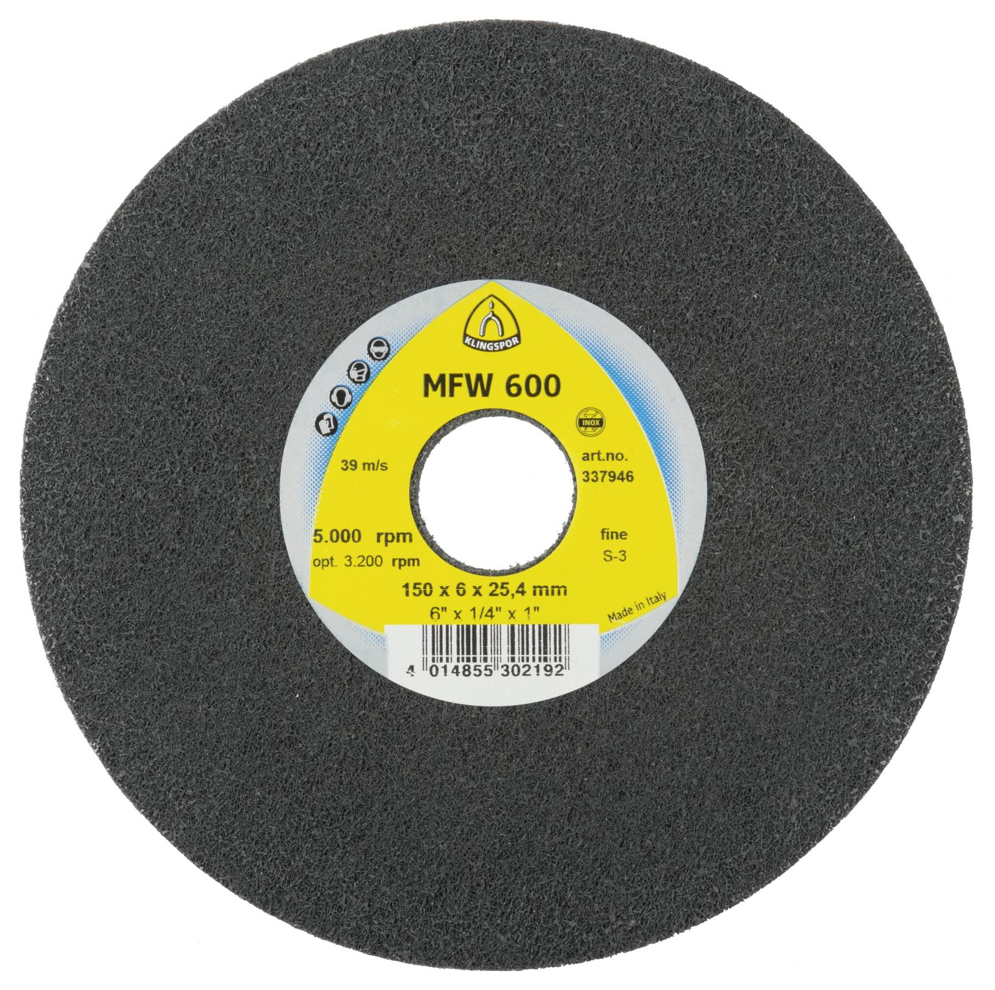 Klingspor 337946 UNITIZED WHEEL 600 Kompaktscheiben, 150 x 6 x 25,4mm Fine Siliziumkarbid 150mm 5St.