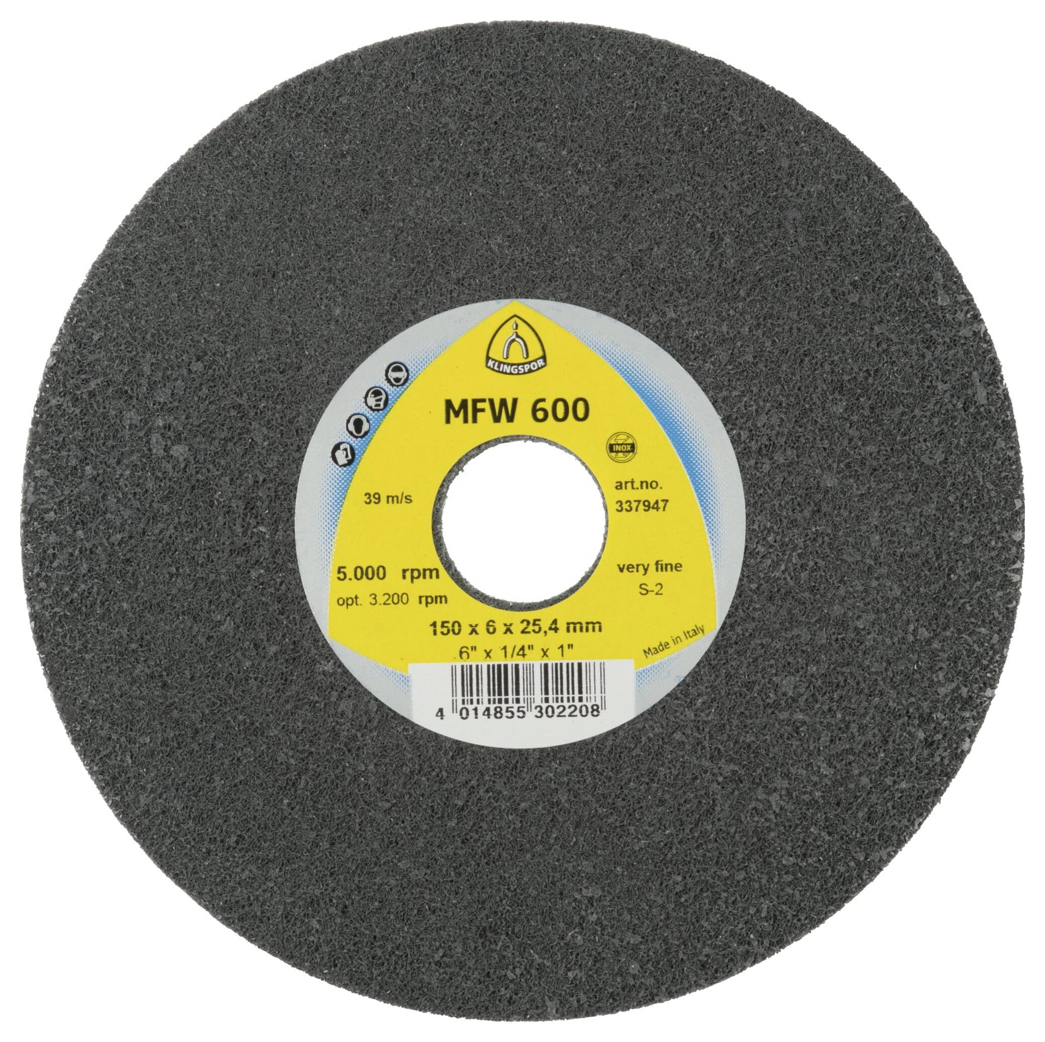 Klingspor 337947 UNITIZED WHEEL 600 Kompaktscheiben, 150 x 6 x 25,4mm Very Fine Siliziumkarbid 150mm 5St.