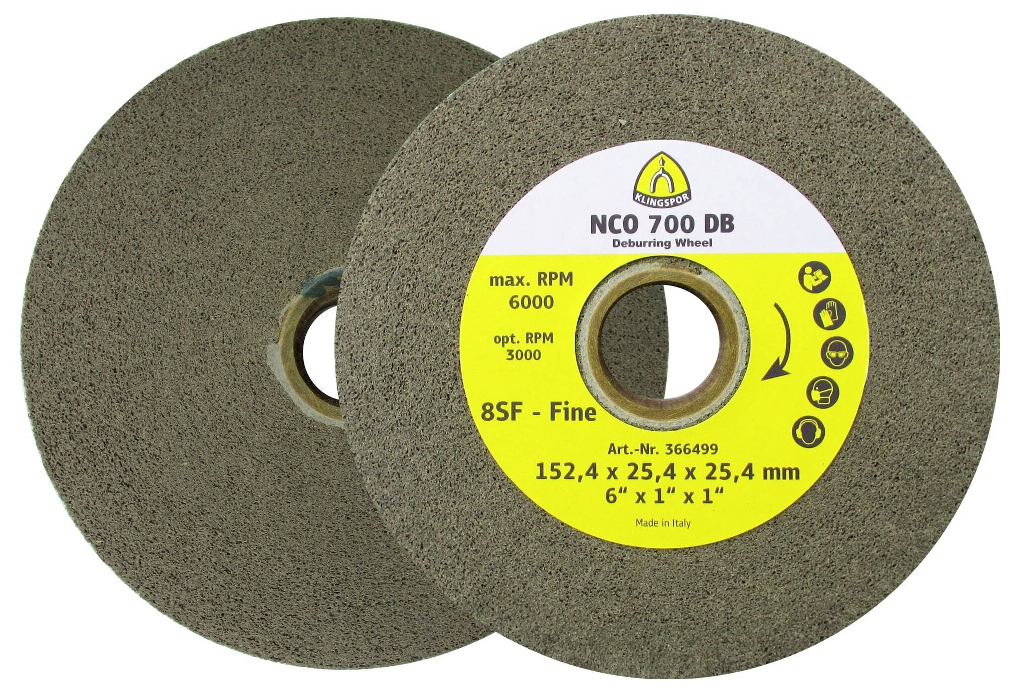Klingspor 366499 NCO 700DB Kompaktscheiben 8 SF mittel, 152,4 x 25,4 x 25,4mm Fine Siliziumkarbid 152.4mm 2St.