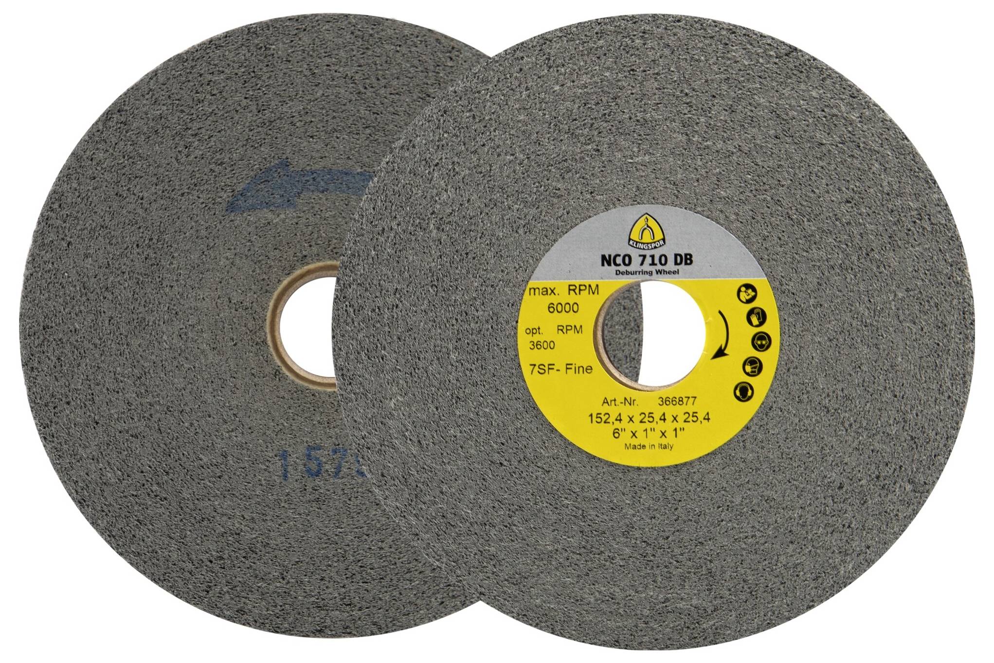 Klingspor 366877 NCO 710DB Kompaktscheiben 7 SF weich, 152,4 x 25,4 x 25,4mm Fine Siliziumkarbid 152.4mm 2St.