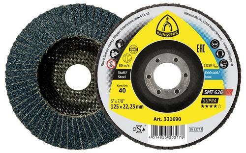Klingspor 321688 SMT 626 Schleifmopteller, 180 x 22,23 mm Korn 36 gewölbt Durchmesser 180 mm 10 St.