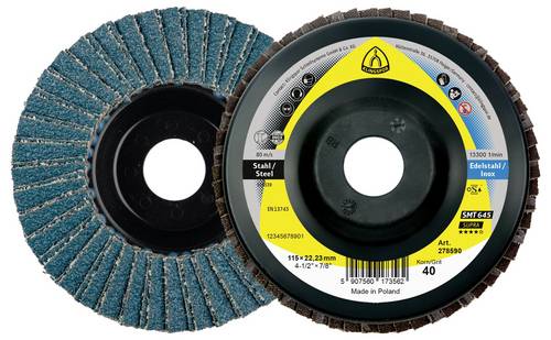 Klingspor 278592 SMT 645 Schleifmopteller, 115 x 22,23 mm Korn 80 gerade Durchmesser 115 mm 10 St.