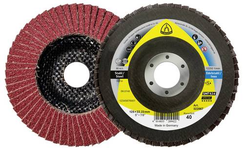 Klingspor 322869 SMT 924 Schleifmopteller Keramik, 125 x 22,23 mm Korn 80 gewölbt Durchmesser 125 m