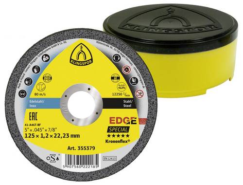 Klingspor EDGE Special 355380 Trennscheibe gerade 115 mm 25 St. Edelstahl, Stahl, Aluminium