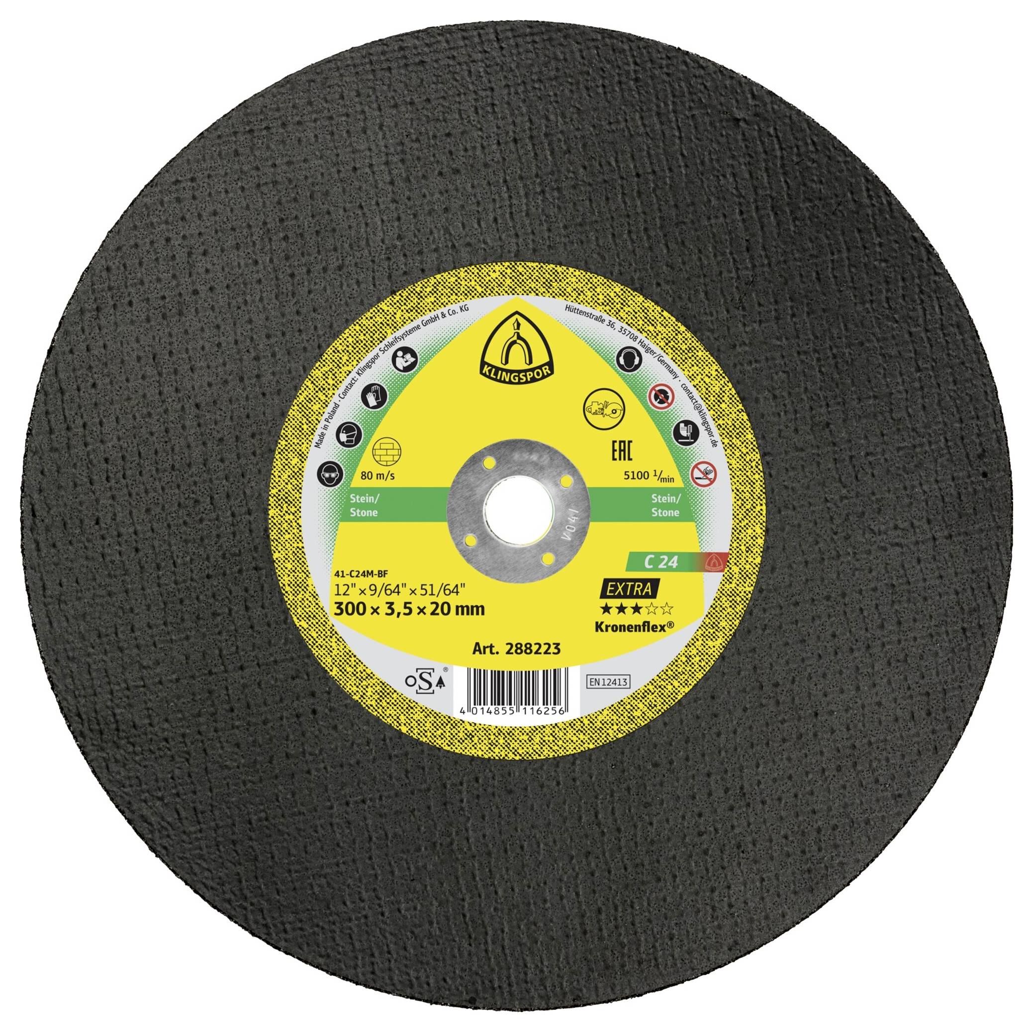 Klingspor C 24 Extra 288223 Trennscheibe gerade 300mm 10 St. Stein, Beton