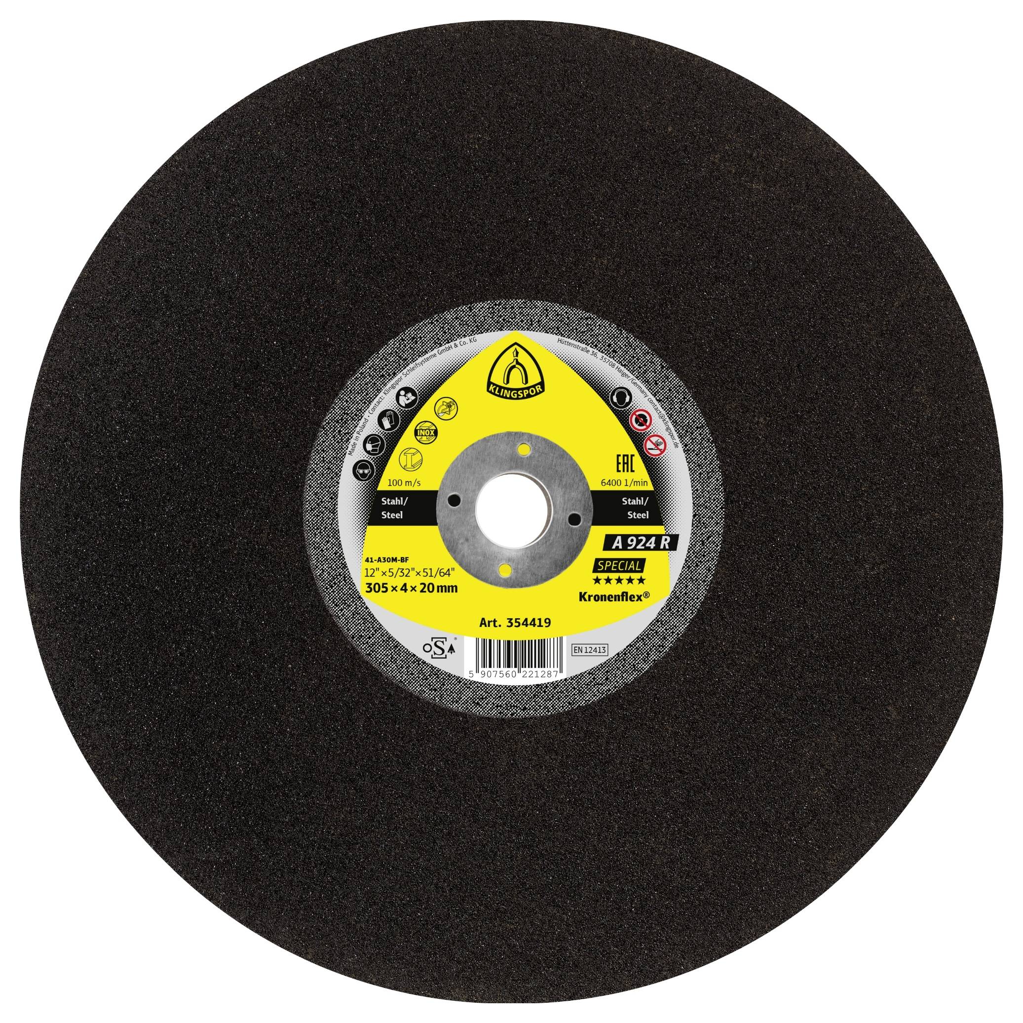 Klingspor A 924 R SPECIAL 354419 Trennscheibe gerade 305mm 10 St. Stahl