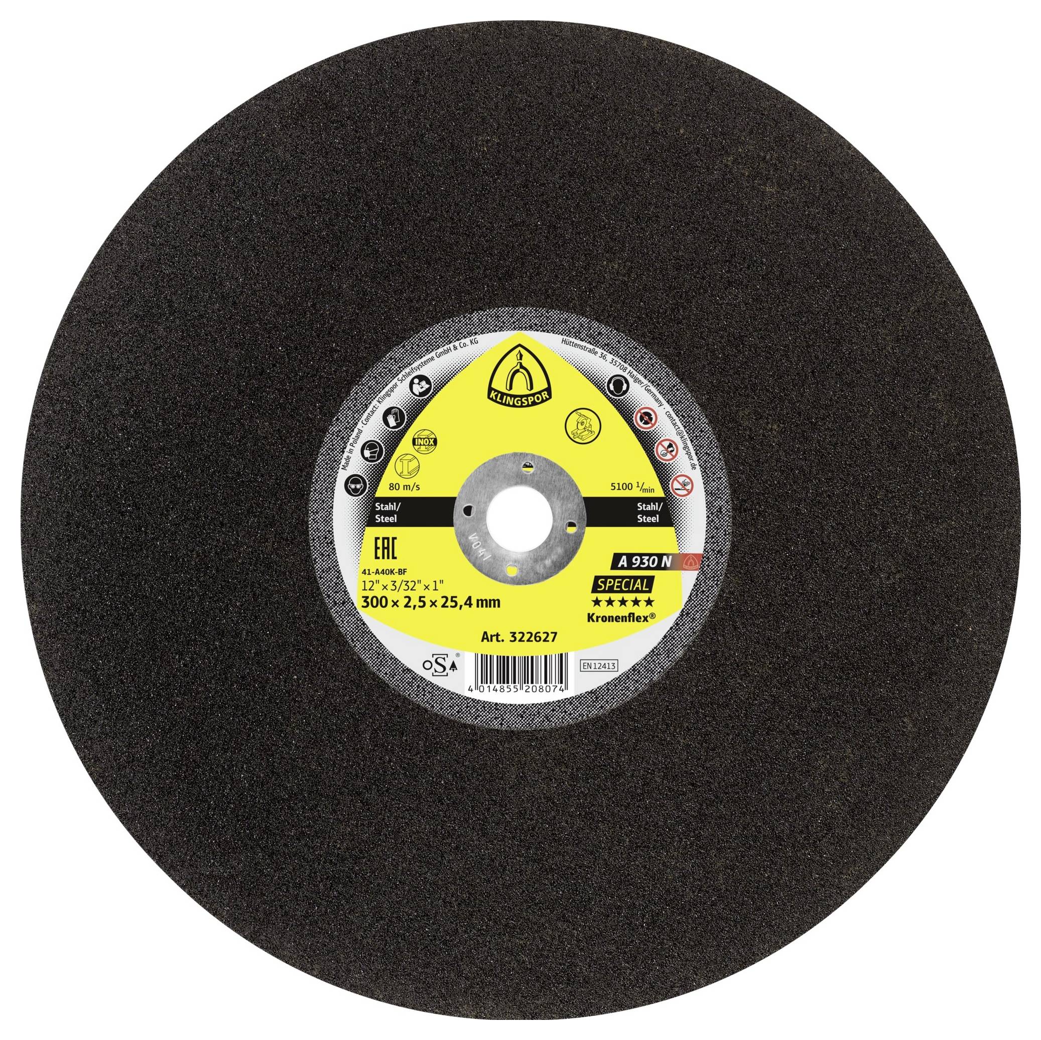 Klingspor A 930 N Special 322628 Trennscheibe gerade 350mm 10 St. Stahl