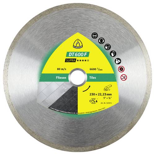 Klingspor 325372 DT 600 F Supra Diamanttrennscheibe Durchmesser 230 mm Bohrungs-Ø 22.23 mm Feinstei