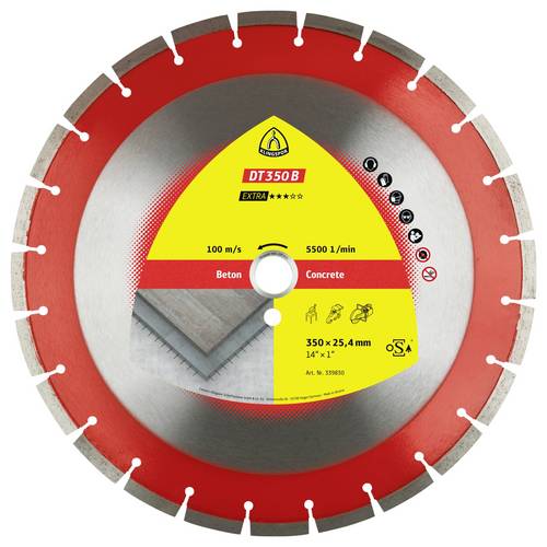 Klingspor 339830 DT 350 B Extra Diamanttrennscheibe Durchmesser 350 mm Bohrungs-Ø 25.4 mm Beton 1 S