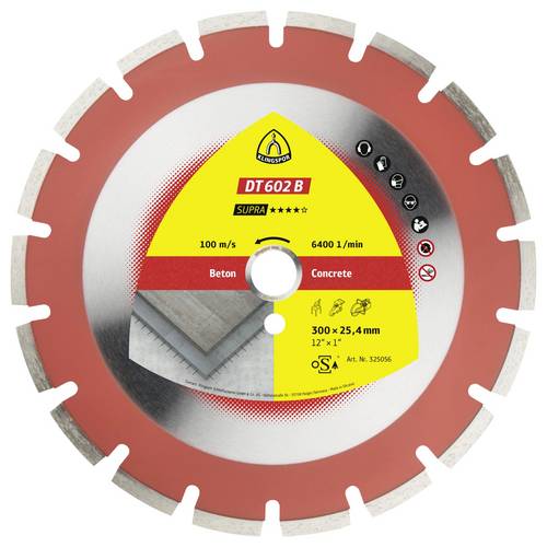 Klingspor 325167 DT 602 B Supra Diamanttrennscheibe Durchmesser 500 mm Bohrungs-Ø 25.4 mm Altbeton