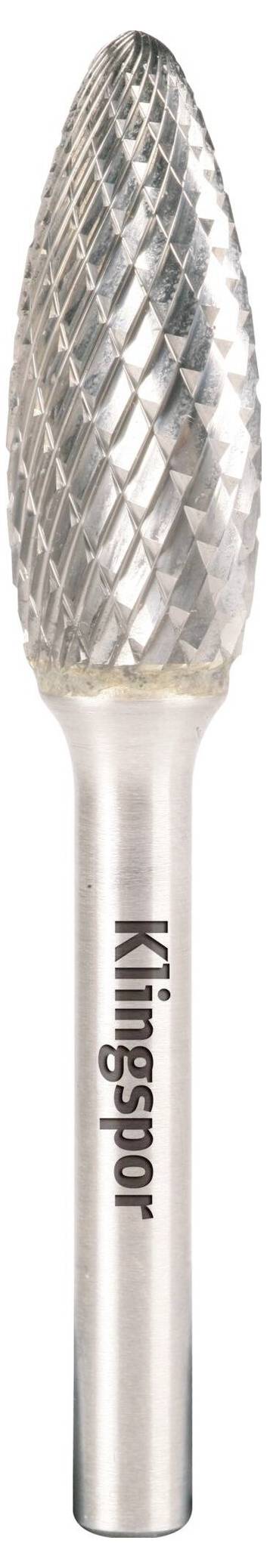 A close-up image of a cylindrical, metallic rotary file tool with a textured head for grinding, branded with the name 'Kingstem'.