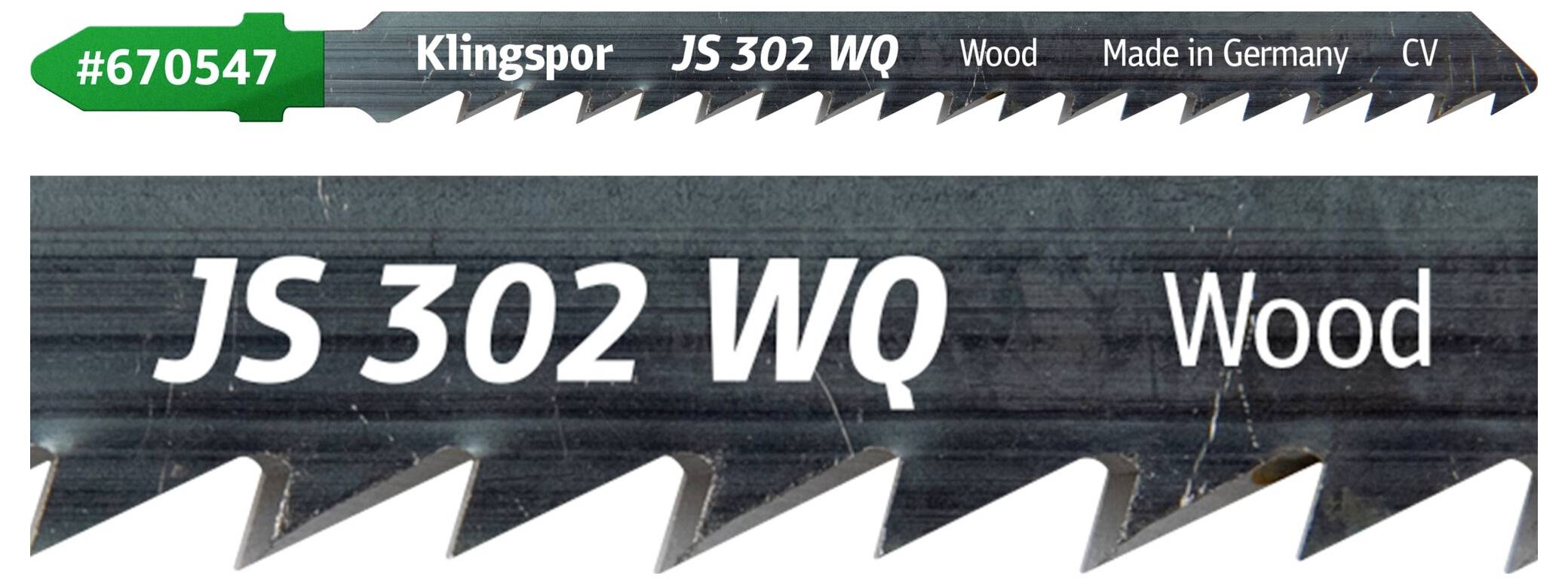 Klingspor 670548 JS 302 WQ Stichsägeblätter, 130 x 8 x 1,25mm Nutzlänge 110Crom-Vanadium, kreuzgeschliffen, geschränkt , 6 Zähne
