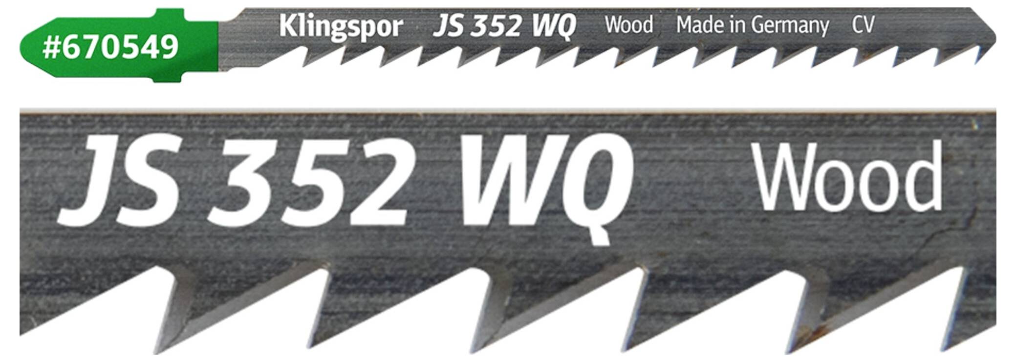 Klingspor 670549 JS 352 WQ Stichsägeblätter, 100 x 8 x 1,25mm Nutzlänge 75Crom-Vanadium, kreuzgeschliffen, geschränkt , 6 Zähne