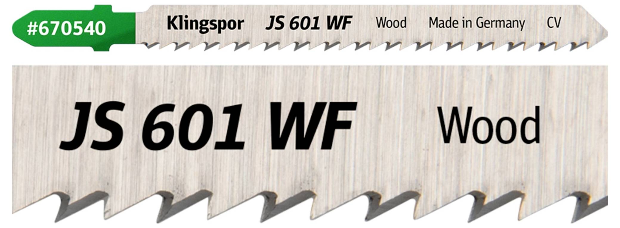 Klingspor 670540 JS 601 WF Stichsägeblätter, 100 x 8 x 1,45mm Nutzlänge 75Crom-Vanadium, kreuzgeschliffen, konisch , 10 Zähne pro