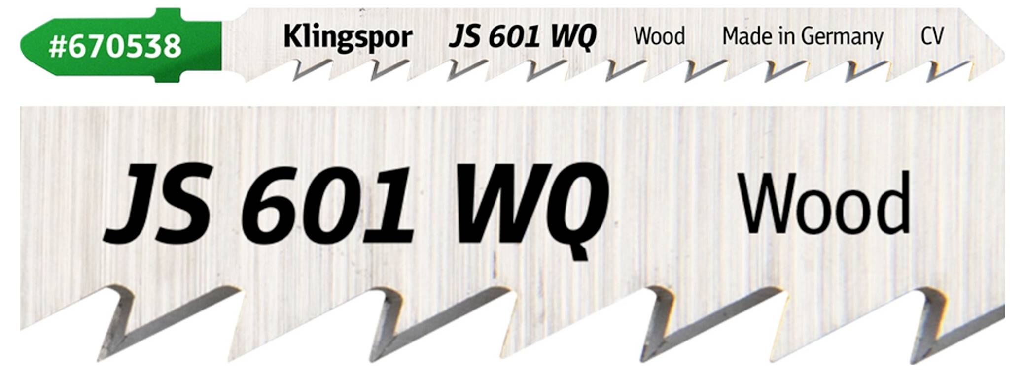 Klingspor 669581 JS 601 WQ Stichsägeblätter, 115 x 8 x 1,45mm Nutzlänge 95Crom-Vanadium, kreuzgeschliffen, konisch , 6 Zähne pro