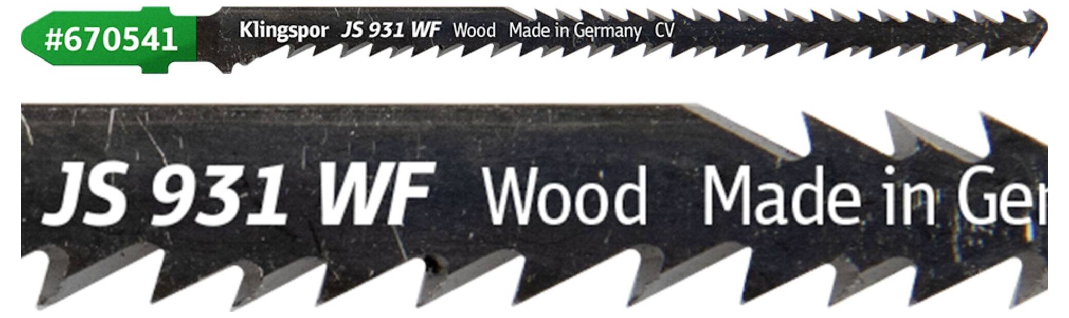 Klingspor 670541 JS 931 WF Stichsägeblätter, 115 x 5 x 1,45mm Nutzlänge 95Crom-Vanadium, kreuzgeschliffen, konisch , 8-11 Zähne