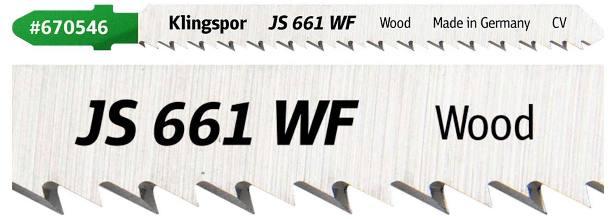 Klingspor 670546 JS 661 WF Stichsägeblätter, 100 x 8 x 1,45mm Nutzlänge 75Crom-Vanadium, kreuzgeschliffen, konisch , 10 Zähne pro