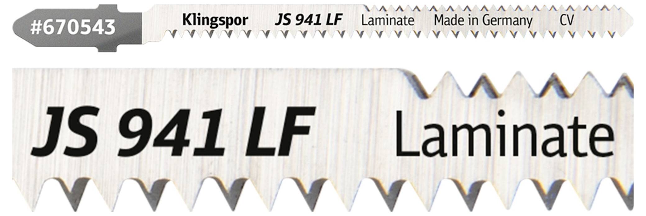 Klingspor 670543 JS 941 LF Stichsägeblätter, 100 x 5 x 1,45mm Nutzlänge 75Crom-Vanadium, kreuzgeschliffen, konisch , 17-19 Zähne