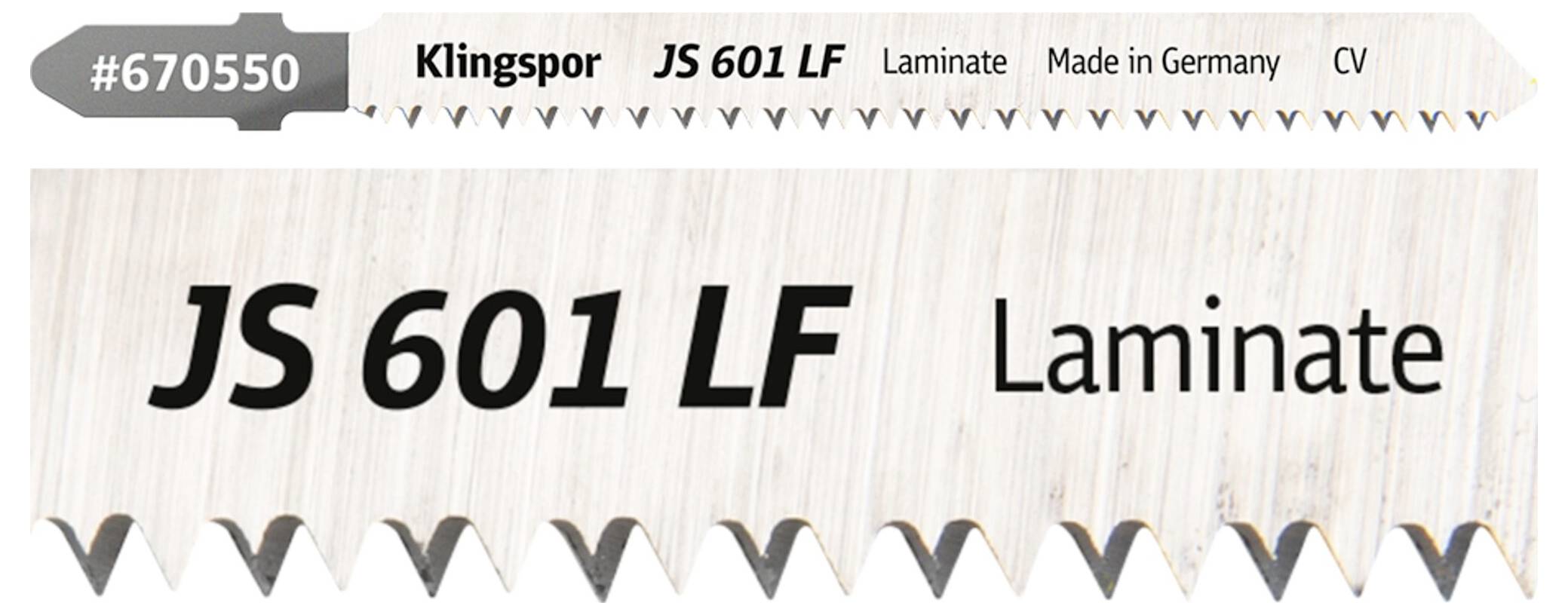 Klingspor 670550 JS 601 LF Stichsägeblätter, 100 x 8 x 1,45mm Nutzlänge 75Crom-Vanadium, kreuzgeschliffen, konisch , 17 Zähne pro