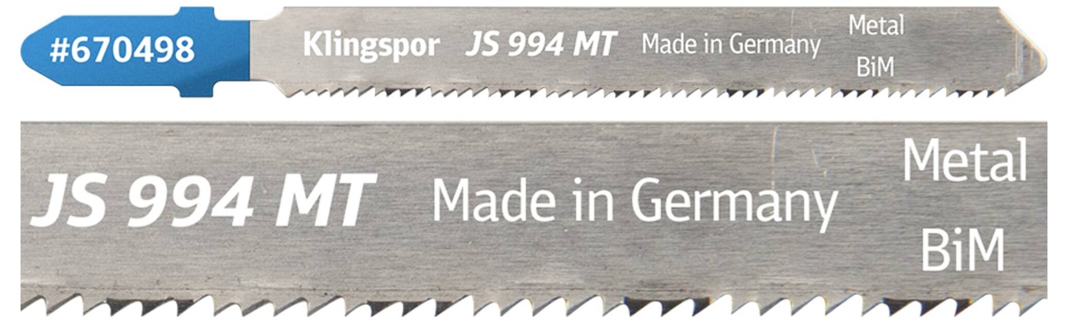 Klingspor 670498 JS 994 MT Stichsägeblätter, 90 x 8 x 1mm Nutzlänge 63Bi-Metall, gefräst, gewellt , 23-28 Zähne pro Zoll