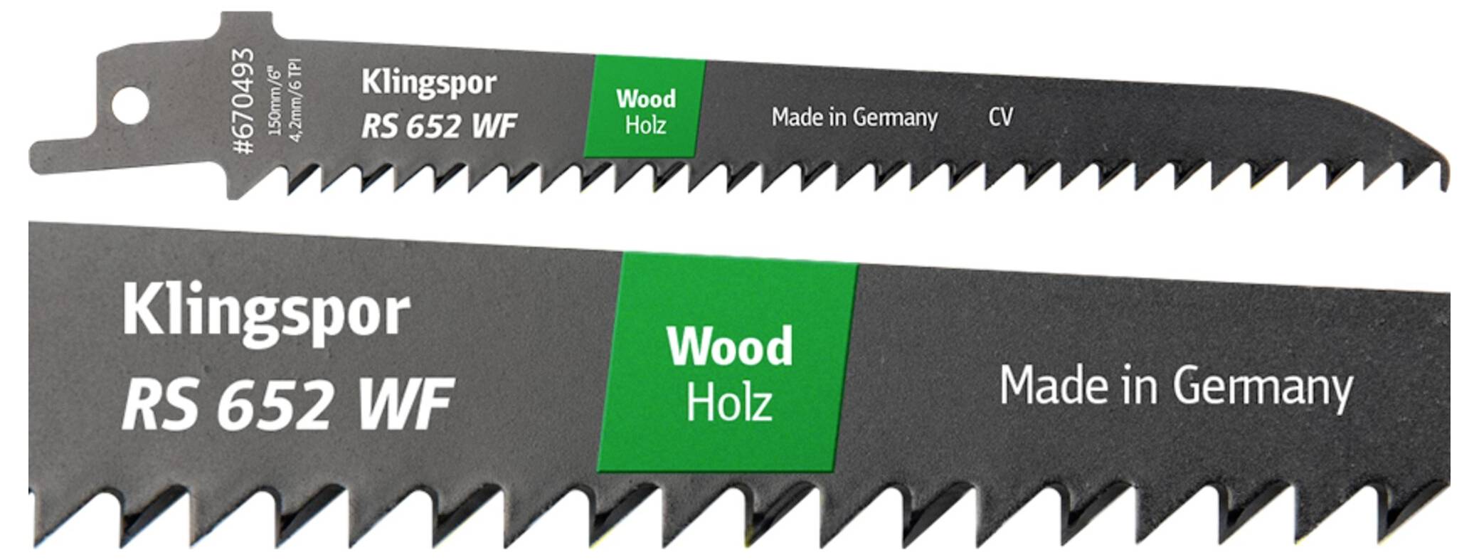 Klingspor 670493 RS 652 WF Säbelsägeblätter, 150 x 19 x 1,2mm Nutzlänge 130Crom-Vanadium, gefräst, geschränkt , 6 Zähne pro Zoll