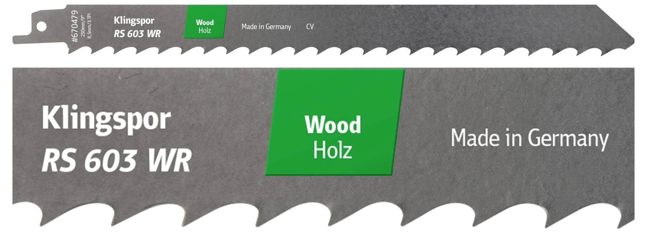 Klingspor 670496 RS 603 WR Säbelsägeblätter, 150 x 19 x 1,2mm Nutzlänge 130Crom-Vanadium, gefräst, geschränkt , 4 Zähne pro Zoll