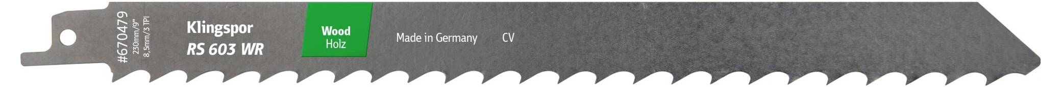 Klingspor 670479 RS 603 WR Säbelsägeblätter, 230 x 19 x 1,2mm Nutzlänge 210Crom-Vanadium, gefräst, geschränkt , 3 Zähne pro Zoll