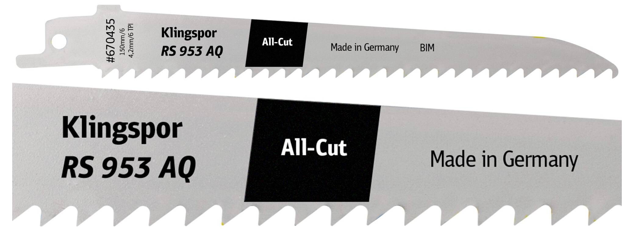 Klingspor 670421 RS 953 AQ Säbelsägeblätter, 230 x 19 x 1,27mm Nutzlänge 210Bi-Metall, gefräst, geschränkt , 6 Zähne pro Zoll