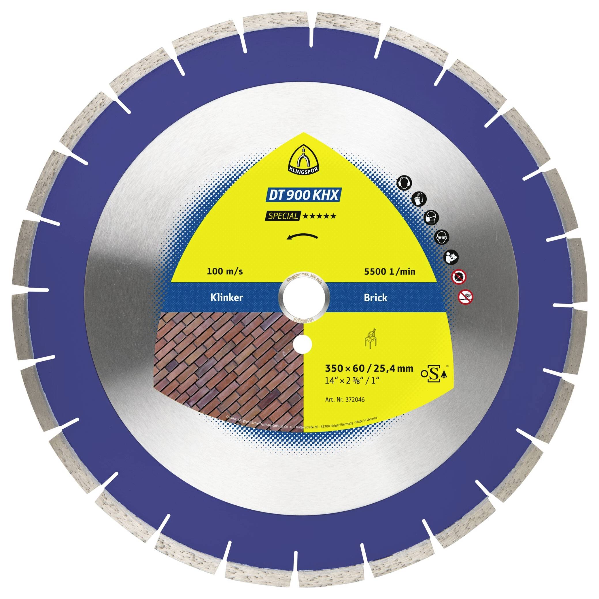 Klingspor 371912 DT 900 KHX Special Diamanttrennscheibe Durchmesser 300 mm Bohrungs-Ø 25.4 mm Klink