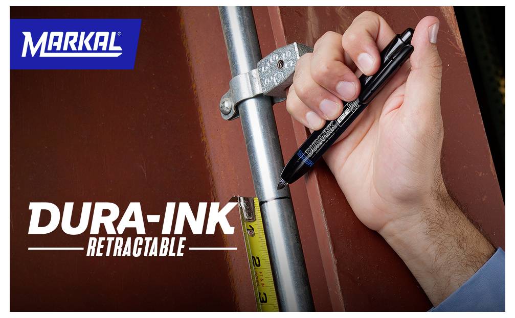Markal DURA-INK RETRACTABLE 22252 Permanentmarker Rot, Schwarz wasserfest: Ja