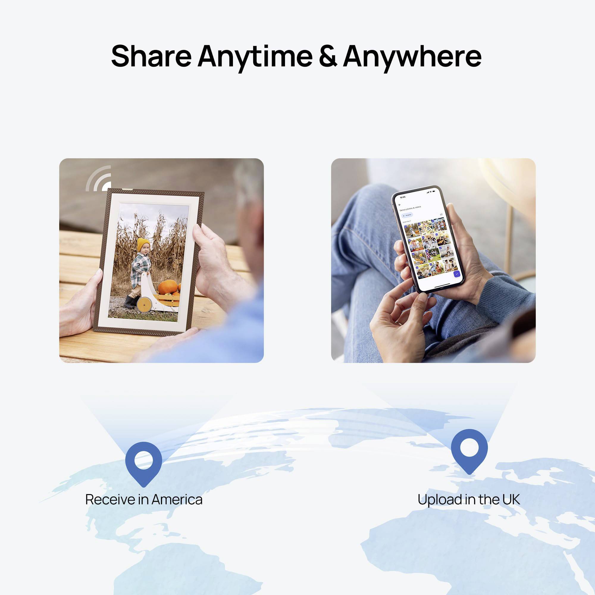 Arzopa D10 brown Digitaler Bilderrahmen 25.7cm 10.1 Zoll EEK: B (A - G) 1280 x 800 Pixel 32GB Braun