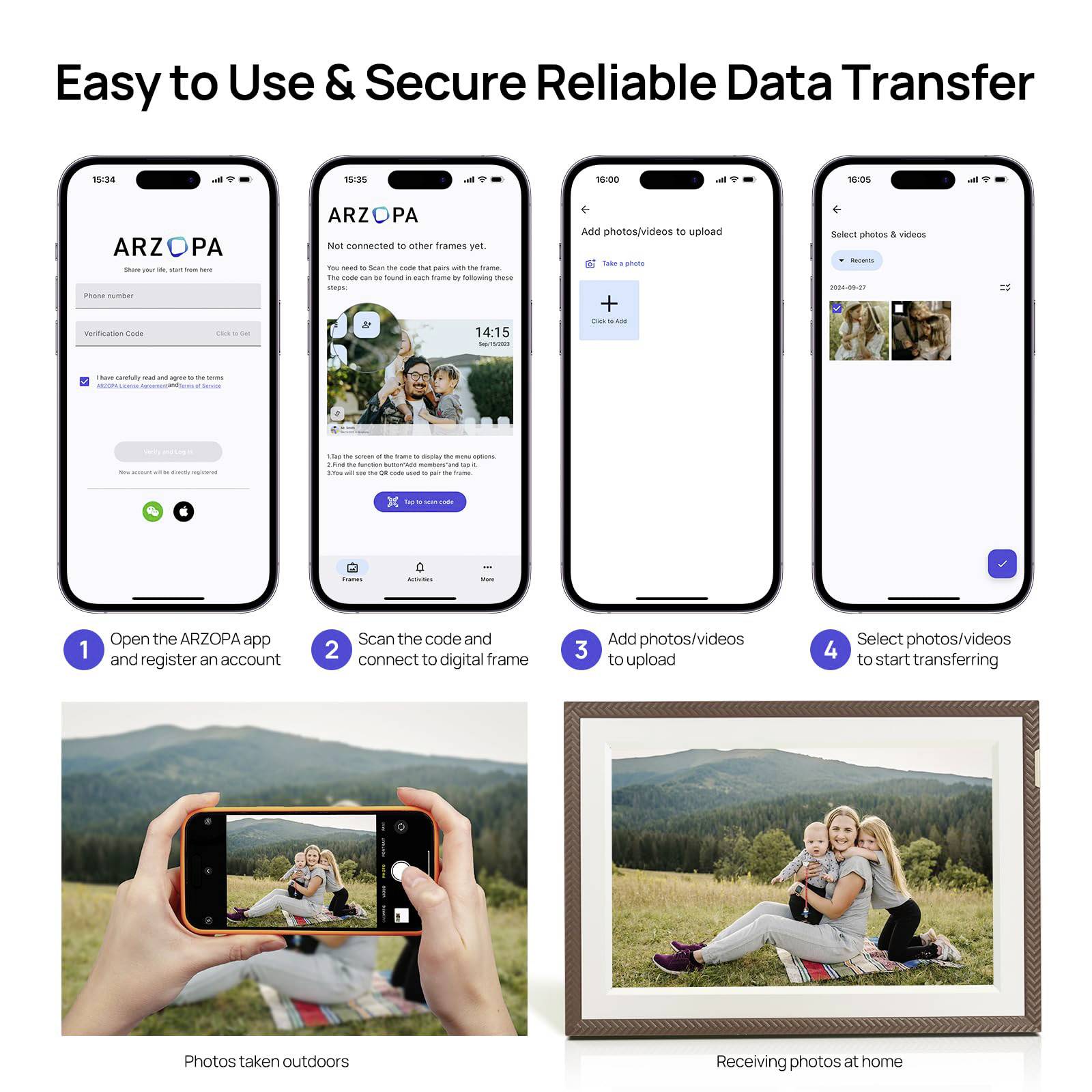 Arzopa D10 brown Digitaler Bilderrahmen 25.7cm 10.1 Zoll EEK: B (A - G) 1280 x 800 Pixel 32GB Braun