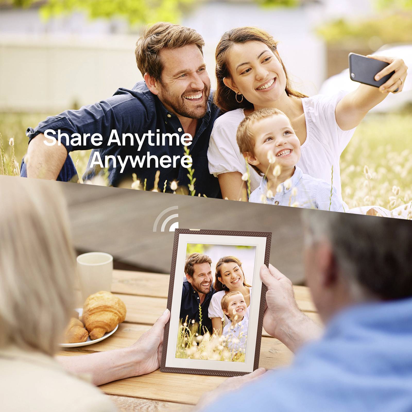 Arzopa D10 brown Digitaler Bilderrahmen 25.7cm 10.1 Zoll EEK: B (A - G) 1280 x 800 Pixel 32GB Braun