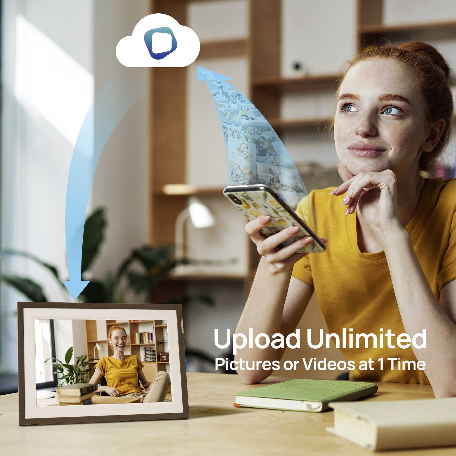 Arzopa D10 brown Digitaler Bilderrahmen 25.7cm 10.1 Zoll EEK: B (A - G) 1280 x 800 Pixel 32GB Braun