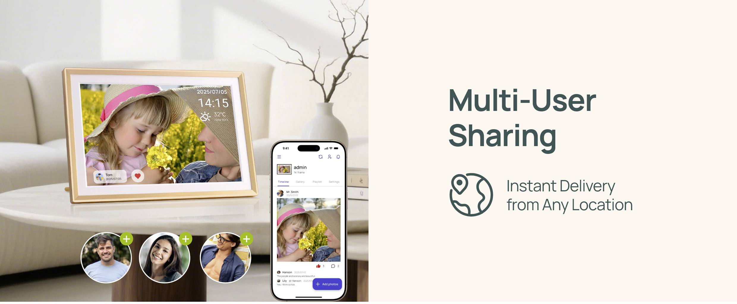 Arzopa D14 Digitaler Bilderrahmen 35.6cm 14 Zoll EEK: A (A - G) 1920 x 1200 Pixel 32GB Gelbgold