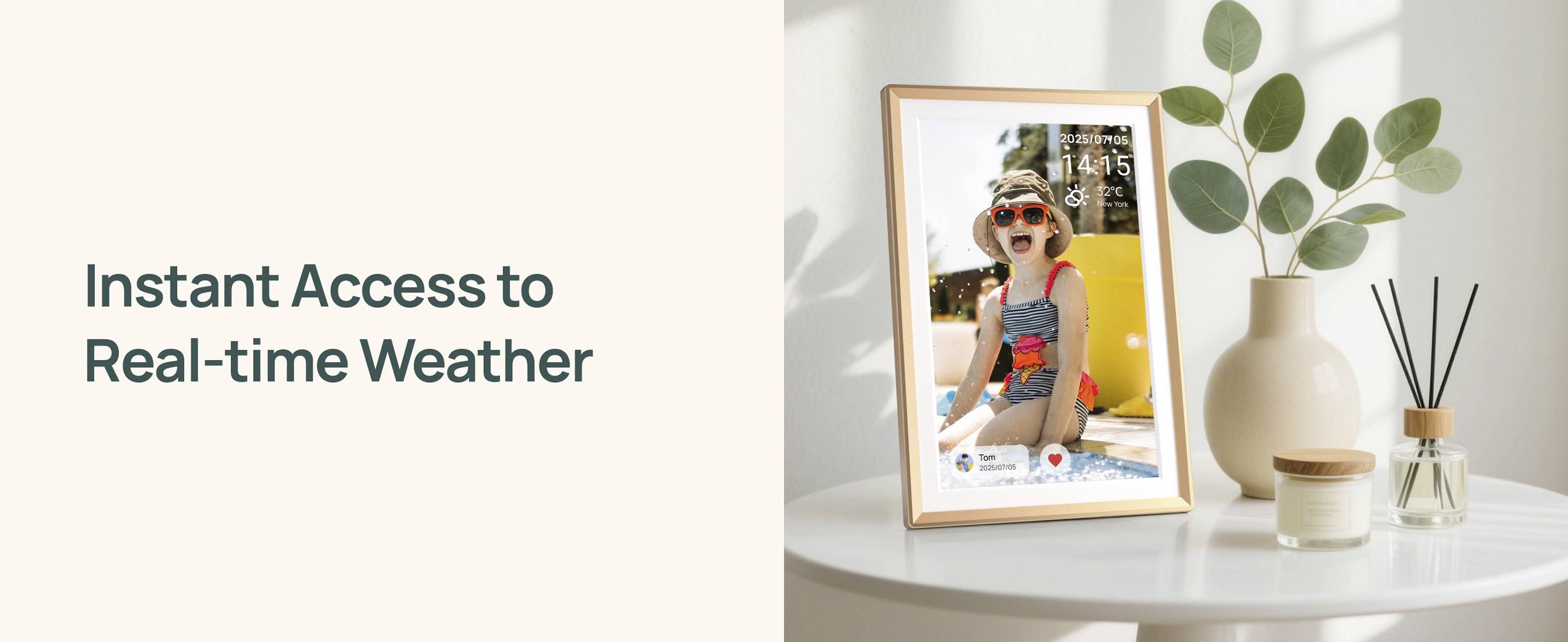 Arzopa D14 Digitaler Bilderrahmen 35.6cm 14 Zoll EEK: A (A - G) 1920 x 1200 Pixel 32GB Gelbgold