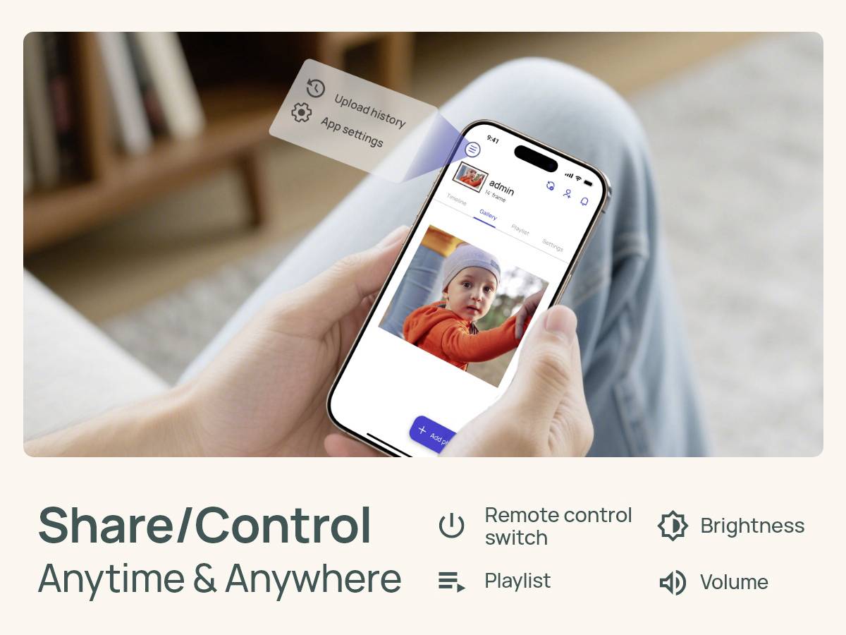 Arzopa D14 Digitaler Bilderrahmen 35.6cm 14 Zoll EEK: A (A - G) 1920 x 1200 Pixel 32GB Gelbgold