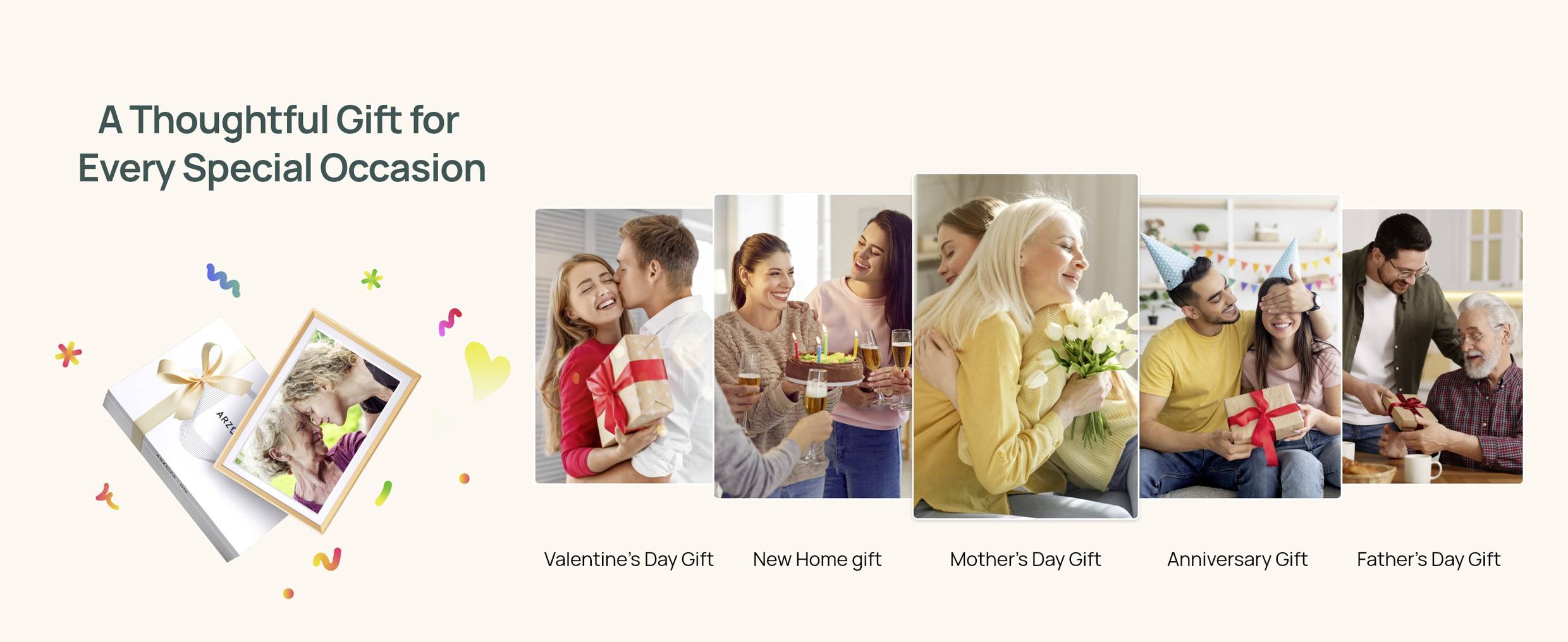 Arzopa D14 Digitaler Bilderrahmen 35.6cm 14 Zoll EEK: A (A - G) 1920 x 1200 Pixel 32GB Gelbgold