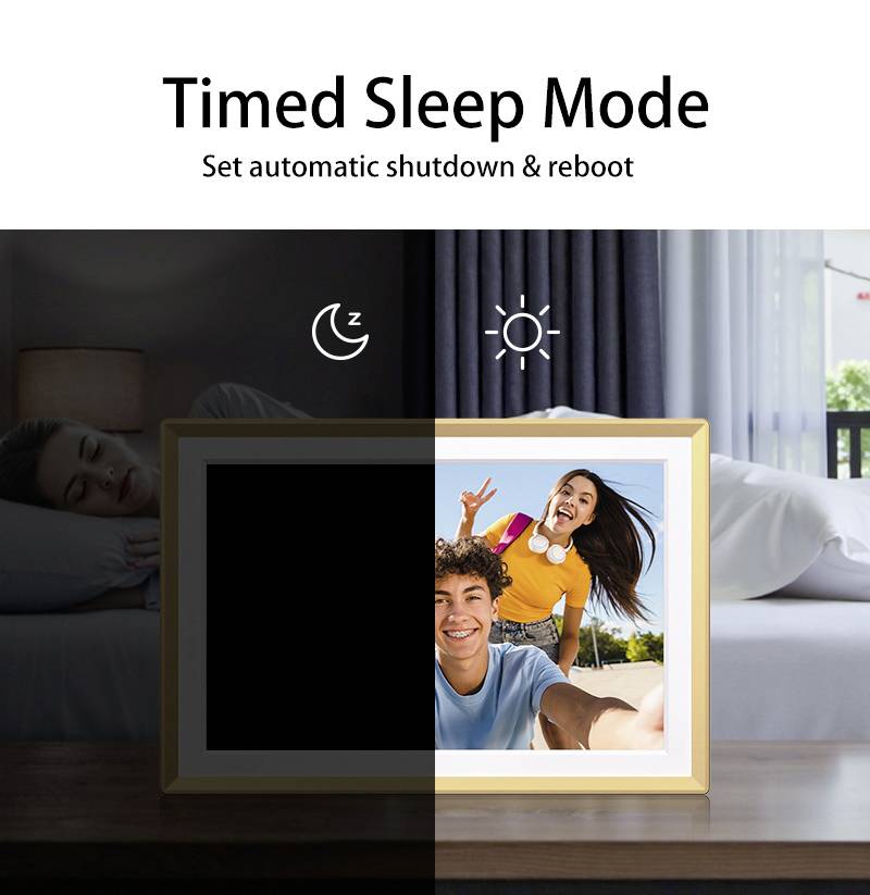 Arzopa D14 Digitaler Bilderrahmen 35.6cm 14 Zoll EEK: A (A - G) 1920 x 1200 Pixel 32GB Gelbgold